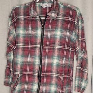 Cotton Express- Zip-up Cotton Flannel Shirt Size Small